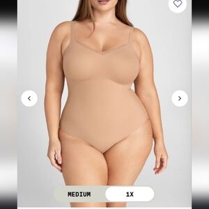 Honeylove Crossover Cami Bodysuit in Nude, Size XL